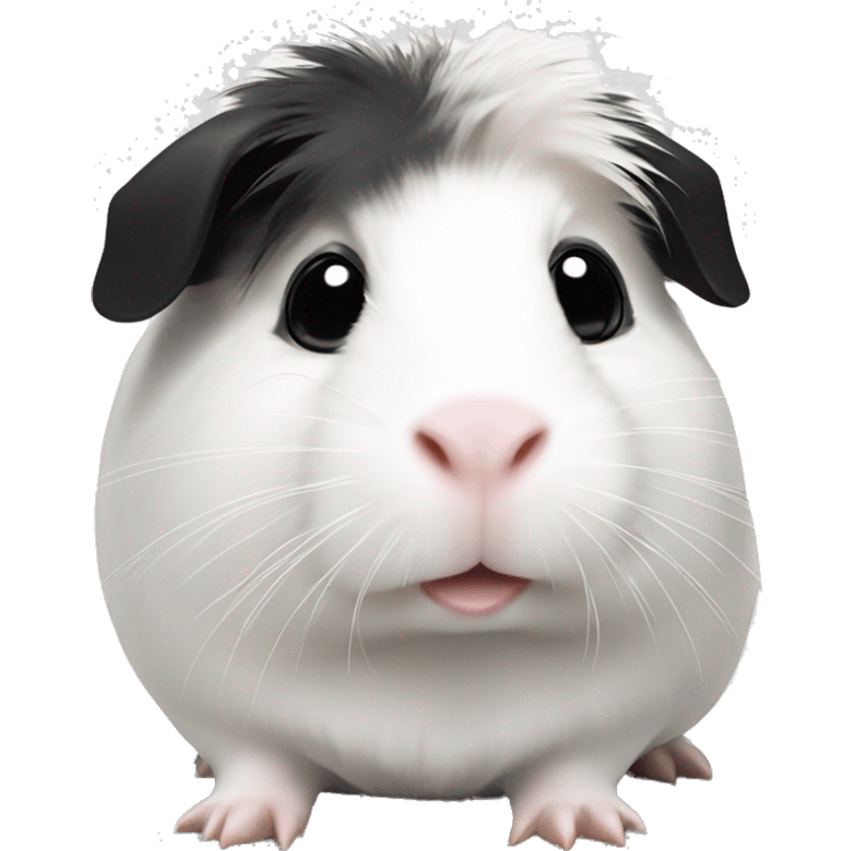 White Guinea pig with black ears and nose  emoji