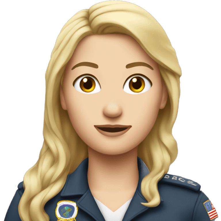 Female airplane pilot blond straight hair emoji