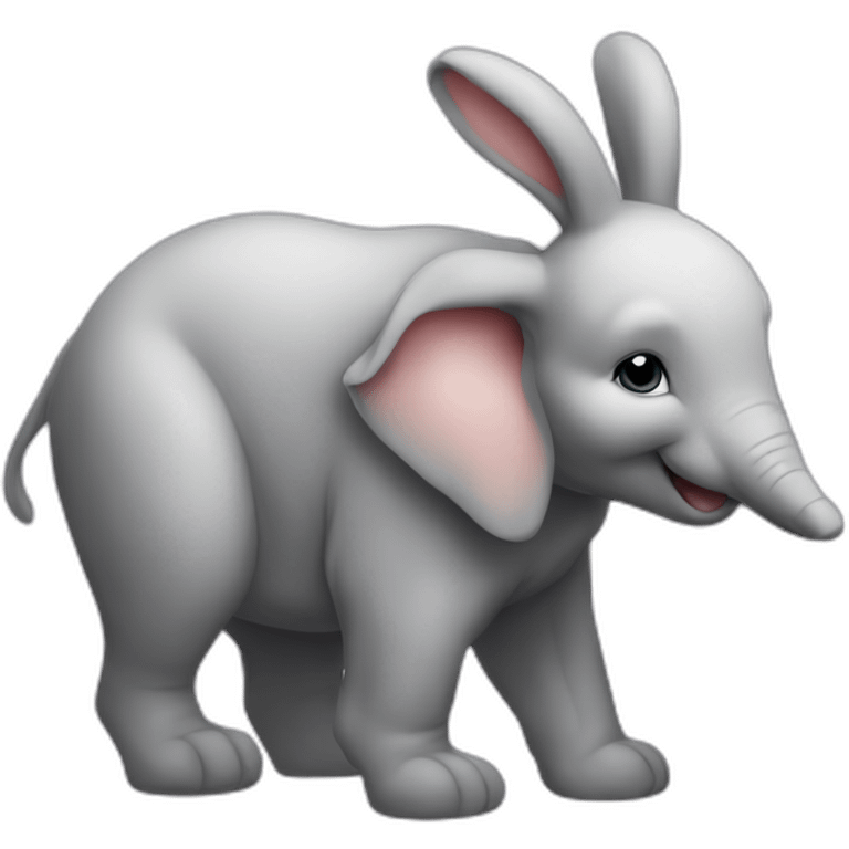 lapin sur un éléphant emoji