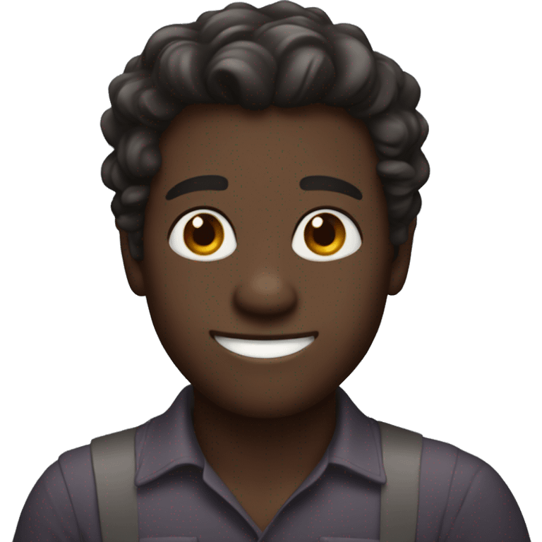 A dark skin Hanson man smiling  emoji