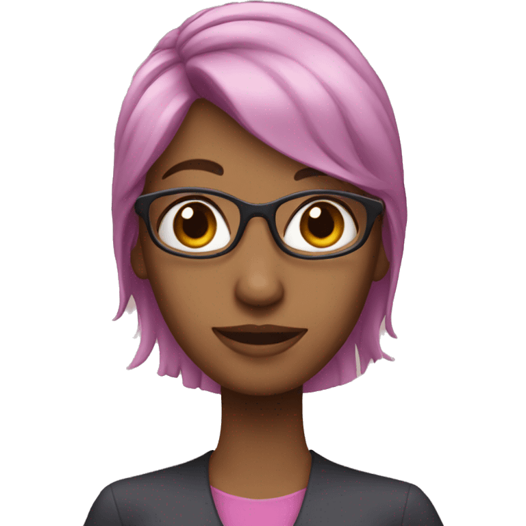 female teacher pink purple hair emoji