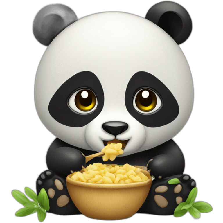 panda eats emoji