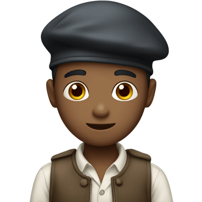 Boy wearing a beret ￼speaking French  emoji