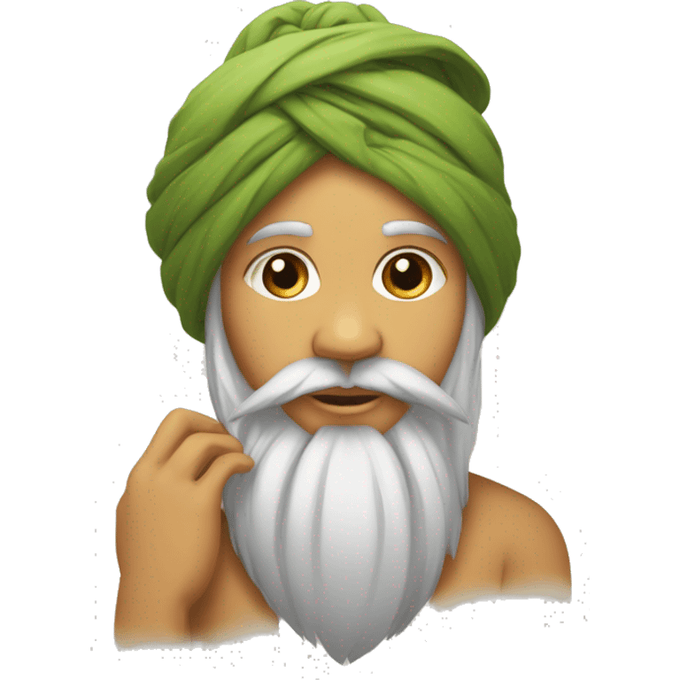 Croix bouddhiste barbue avec turban avec sa petite fille emoji