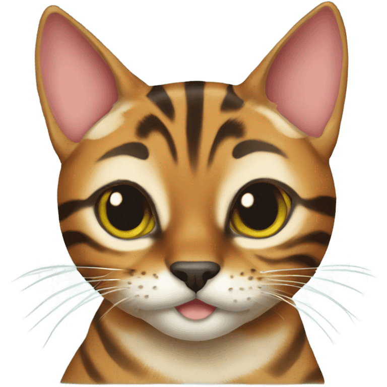 Bengal cat Christmas theme emoji