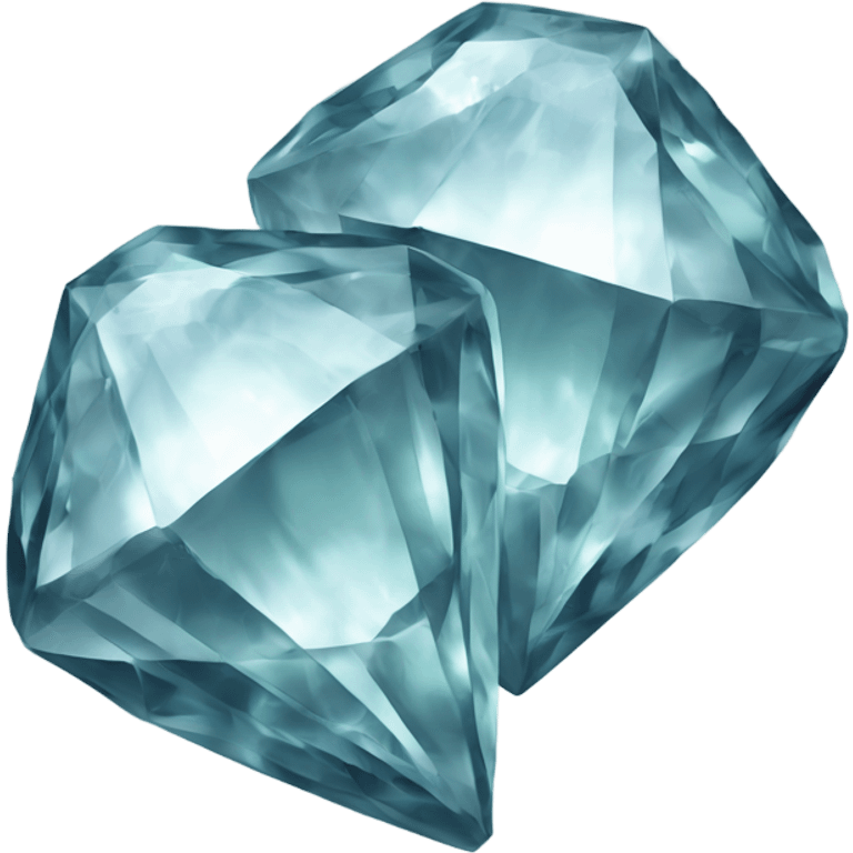 2 separate pieces far away of each other  of cracked diamond in half emoji