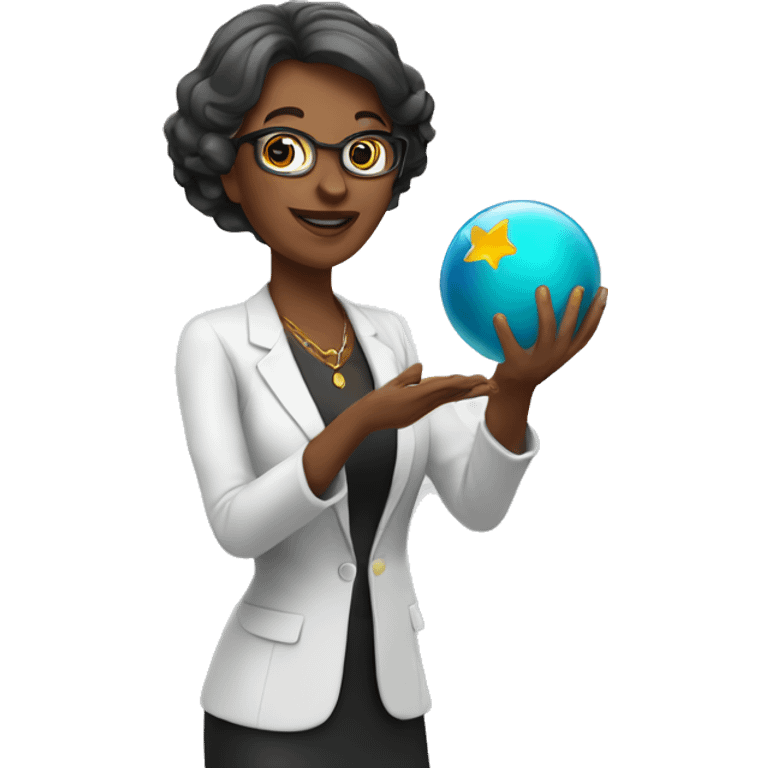 Women teacher with magic ball in her hand emoji