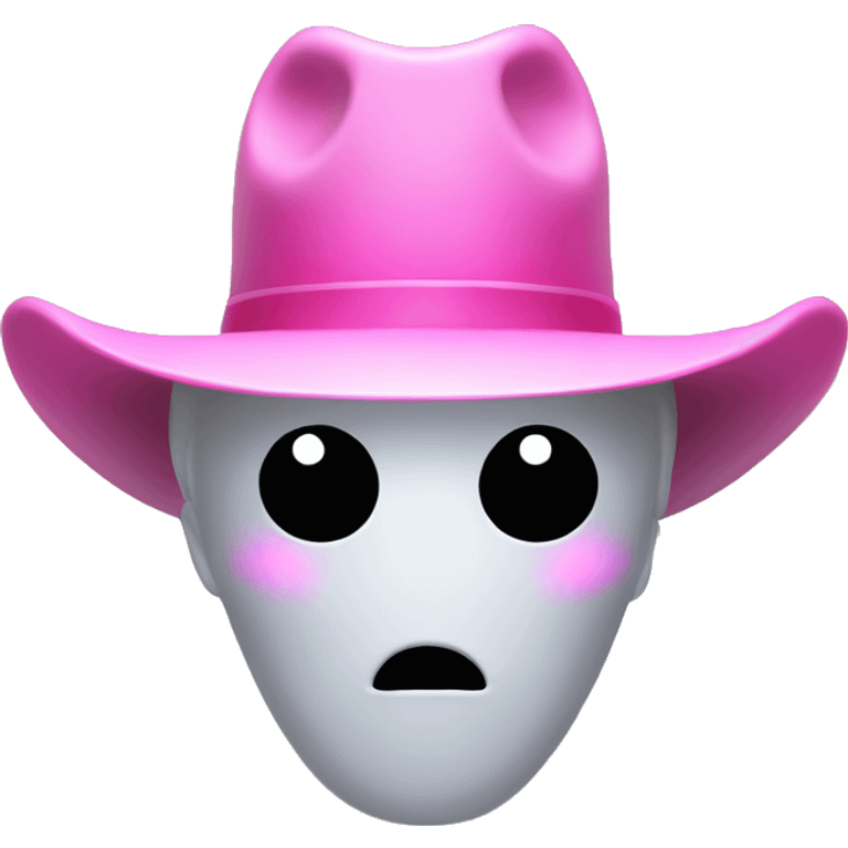 Ghost with pink cowboy hat emoji