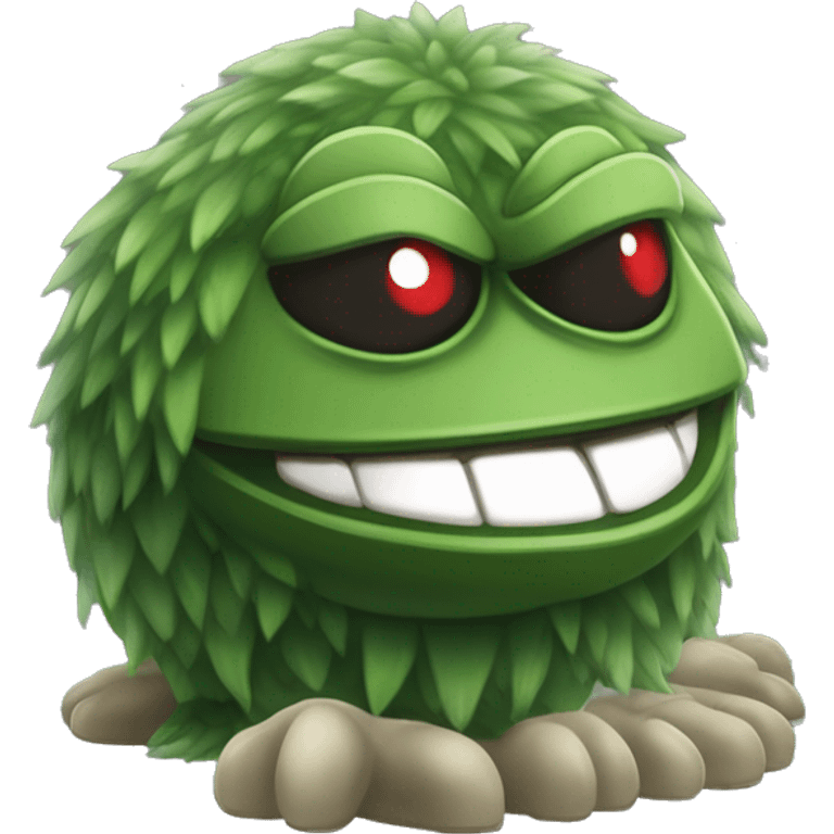 Oscar the Grouch Legendary Pokémon:
Grumblegar
A stubborn Ground/Poison-type with a rugged green shell, Grumblegar uses its *Trash Cloak* ability to increase defense in rough environments. Known as the Protector of Waste, emoji