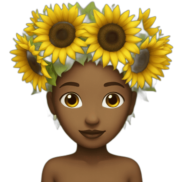 sunflower crown girl emoji