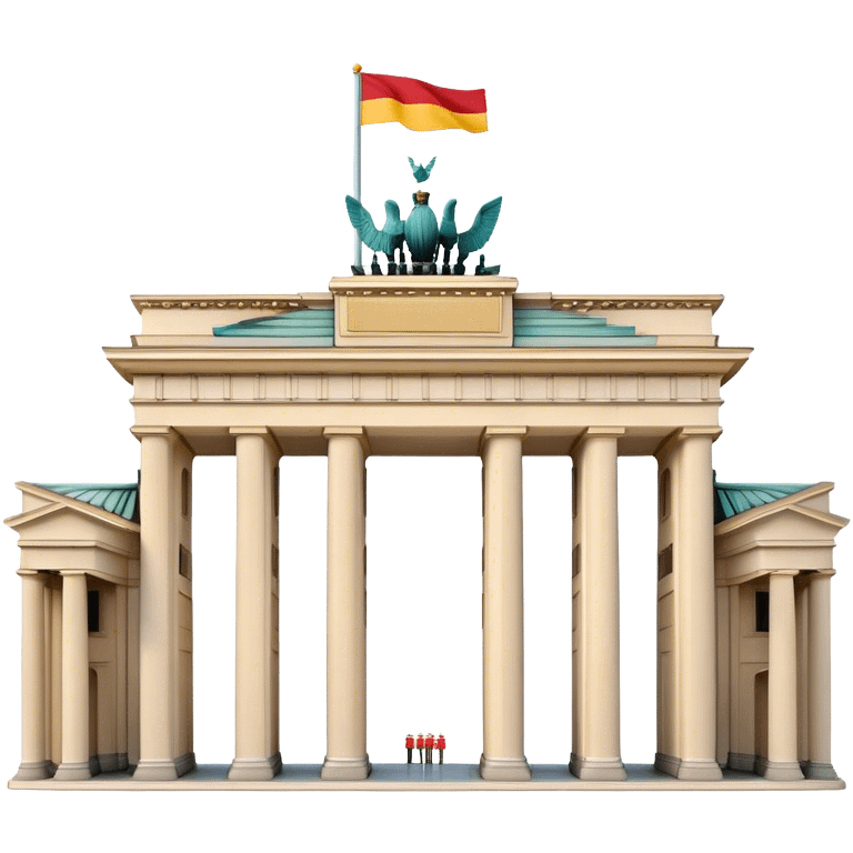 Cinematic Realistic Brandenburg Gate Landmark Emoji, depicted as the iconic neoclassical monument rendered with lifelike detail and dynamic, historic lighting. emoji