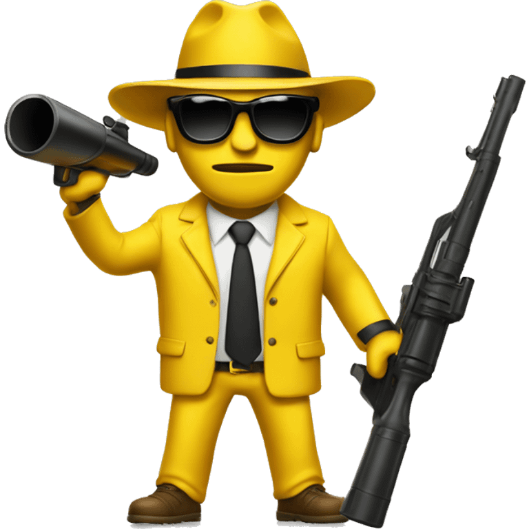 yellow suit mafia with bazooka and sunglasses emoji