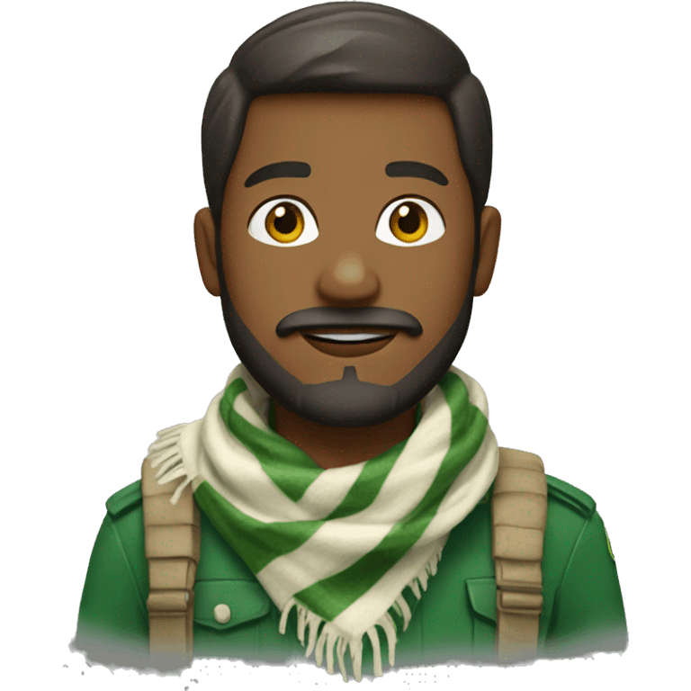 scout with beard and green and white scarf emoji