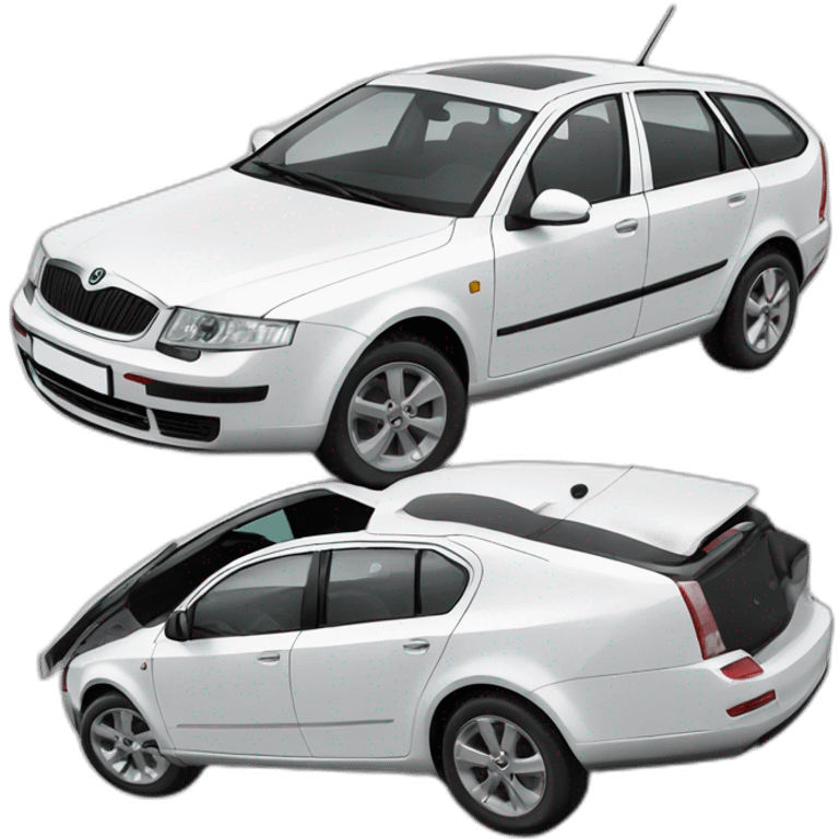 Škoda Octavia II white emoji