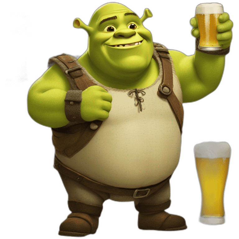 Shrek qui boit une bierre emoji