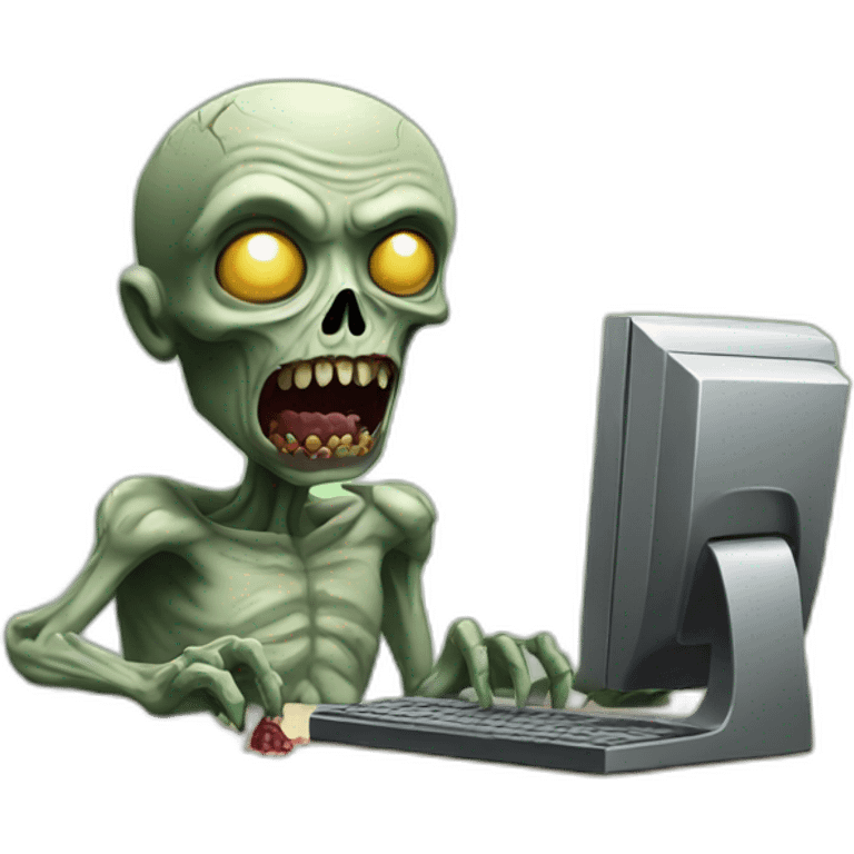 zombie with computer emoji