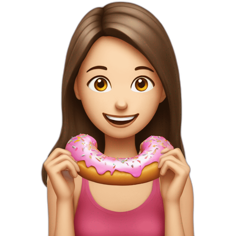 happy-girl-eating-doughnut emoji