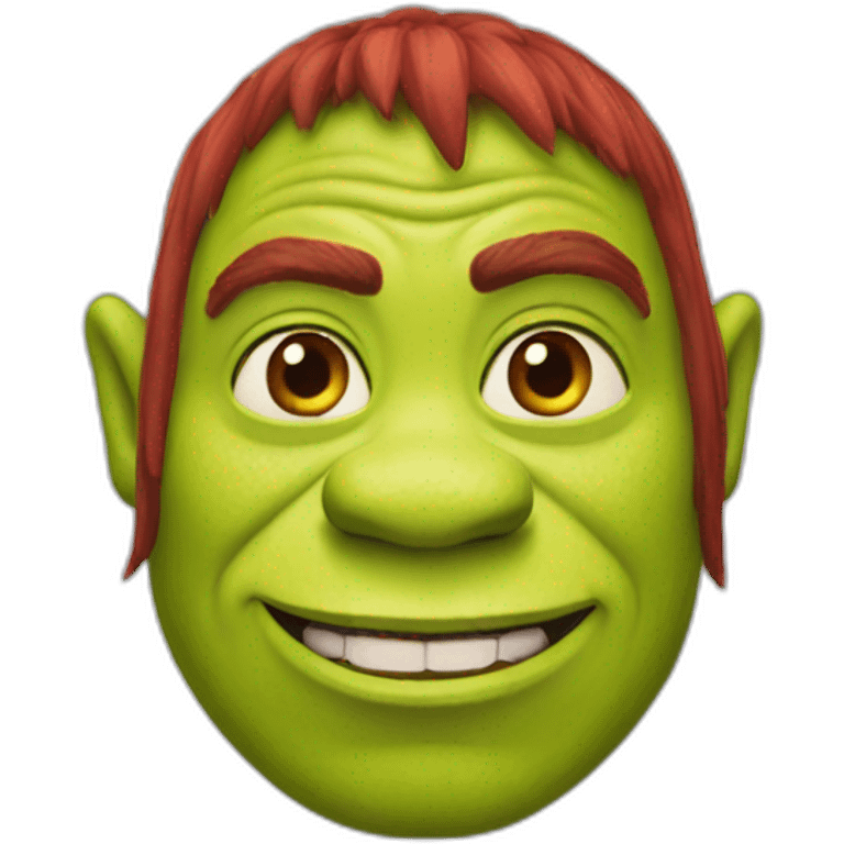 Shrek with red skin emoji