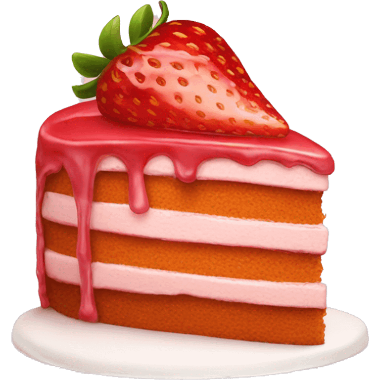 Delicious strawberry cake emoji