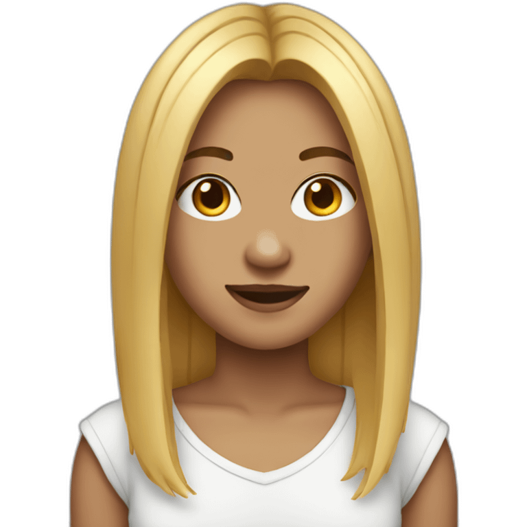 Teenager with middle part hair short emoji