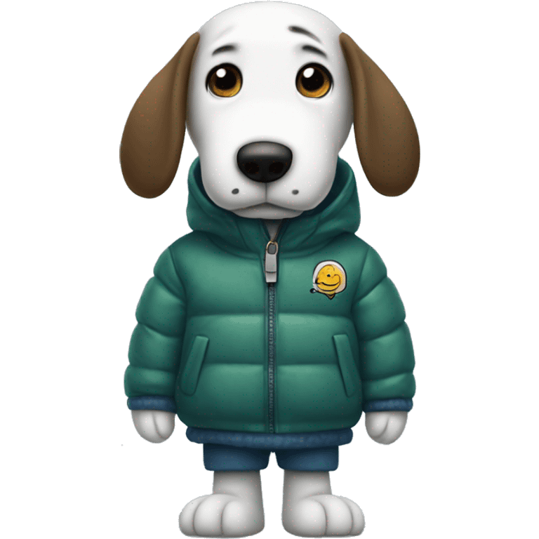 Snoopy with a puffer jacket emoji