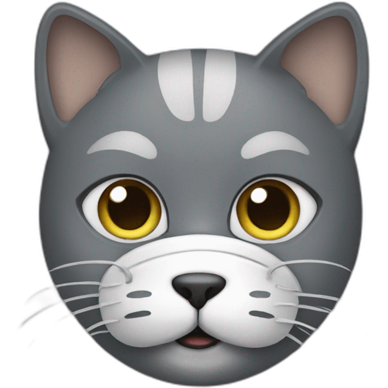 gray cat wearing a face mask emoji