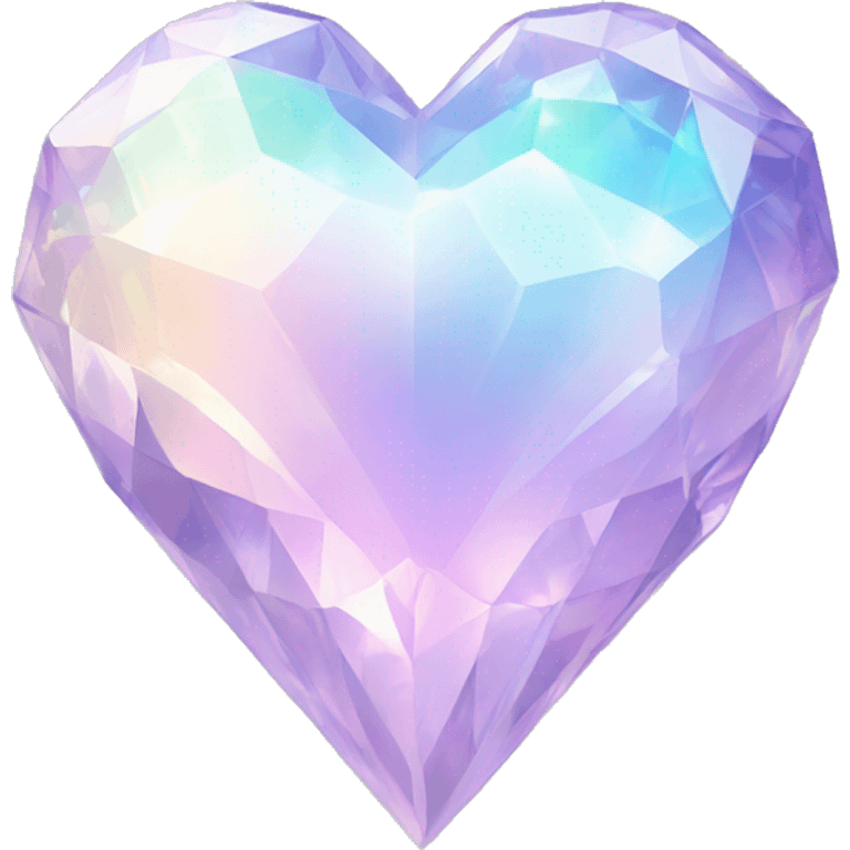 Pastel White iridescent Crystal heart emoji