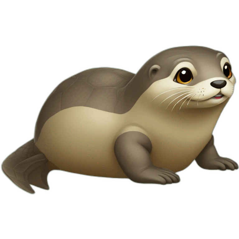 Loutre sur un tortue emoji