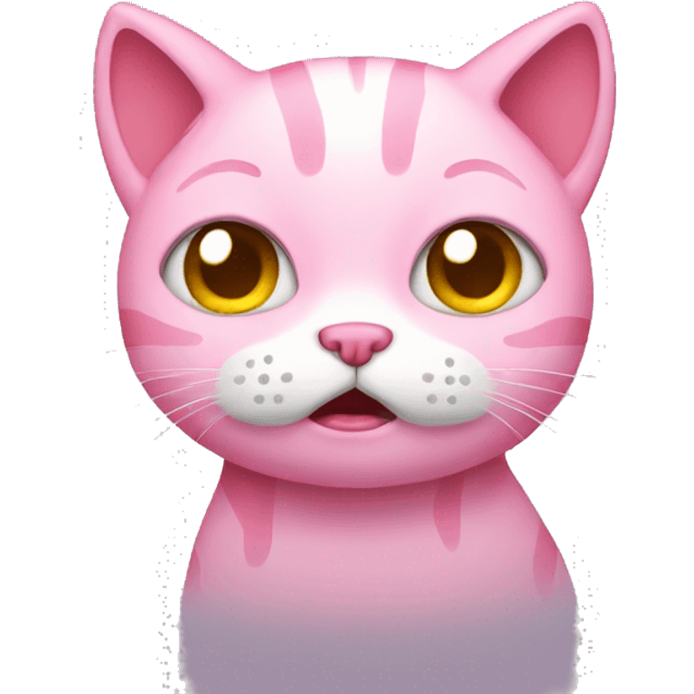 crying pink cat emoji