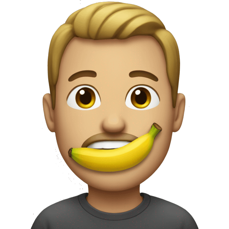 man with banana in mouth emoji