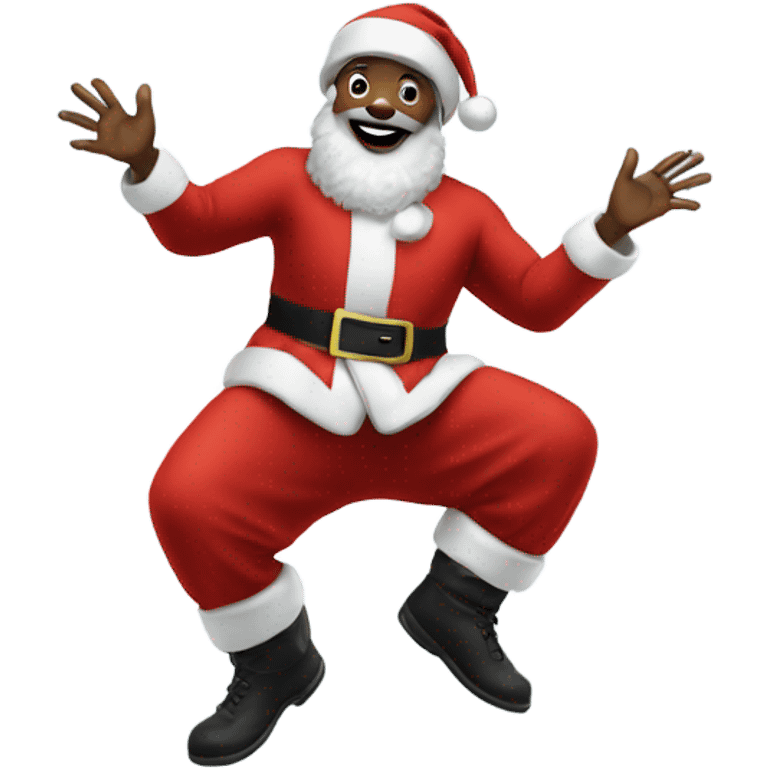 Dancing Black Santa emoji