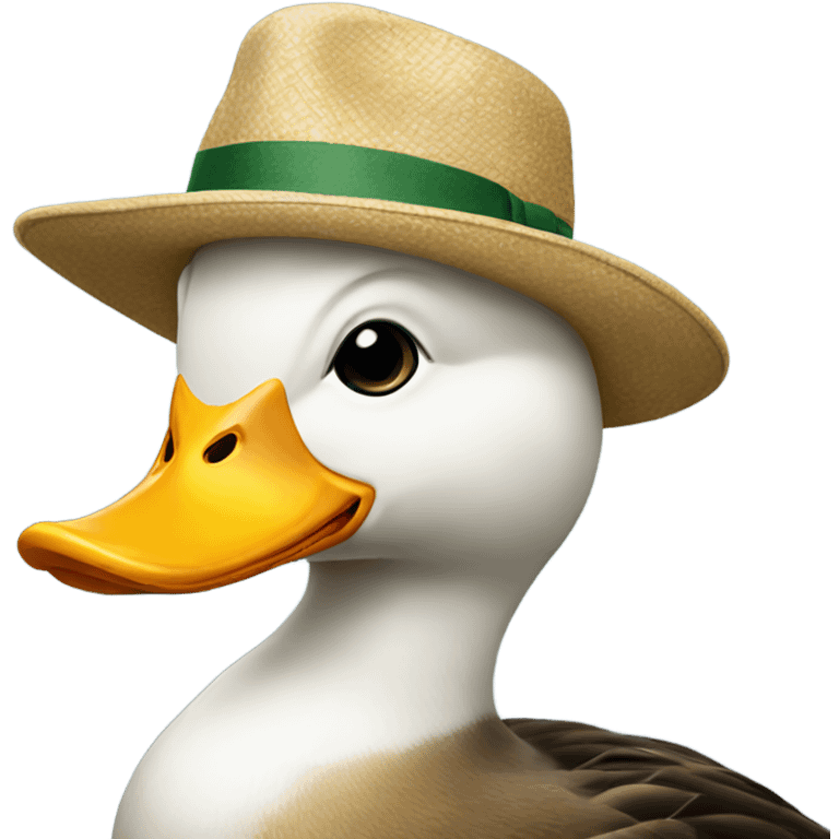 Duck wearing a hat emoji