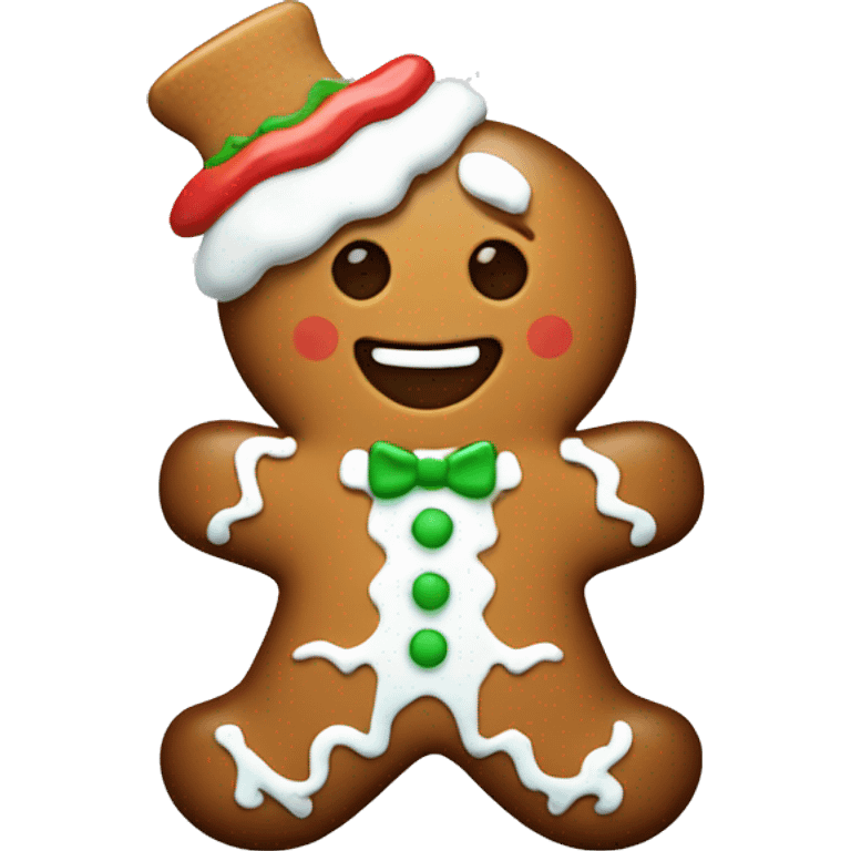 gingerbread boy with white frosting emoji