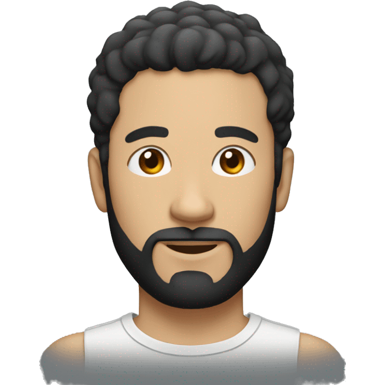 full Man with short black hair and circle beard emoji