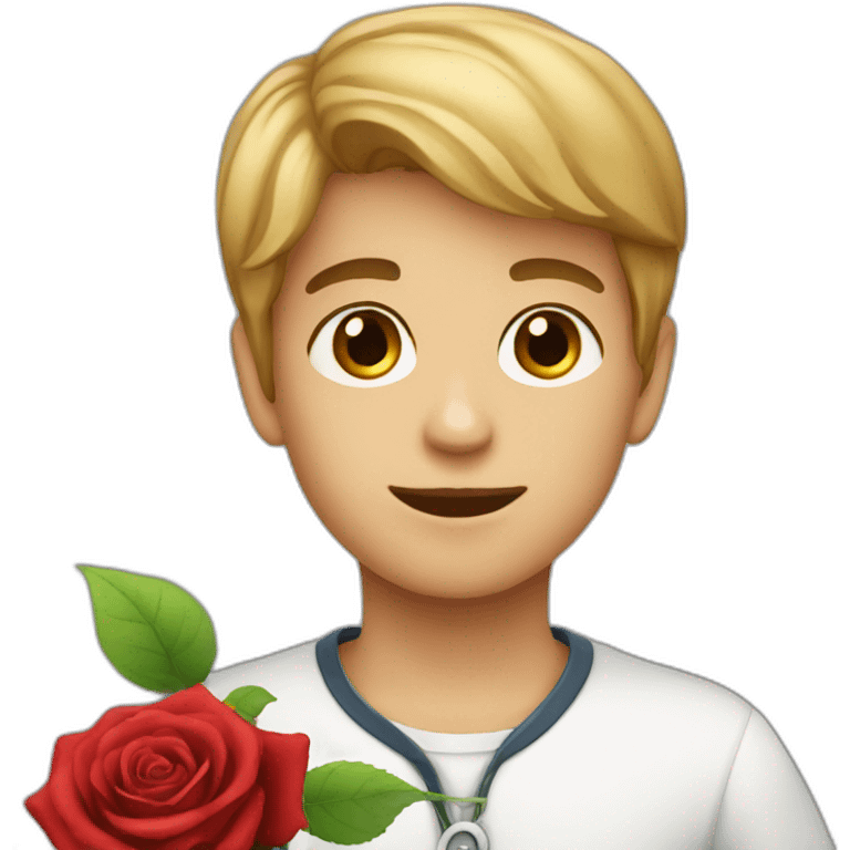 boy with rose emoji