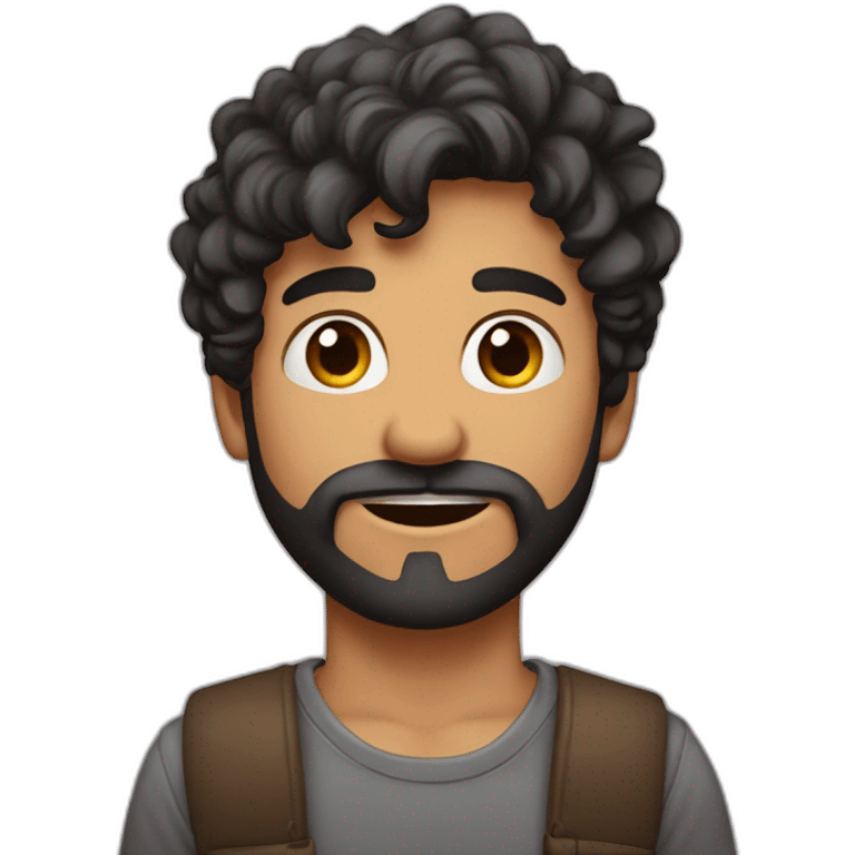 Hombre joven calvo y con barba emoji