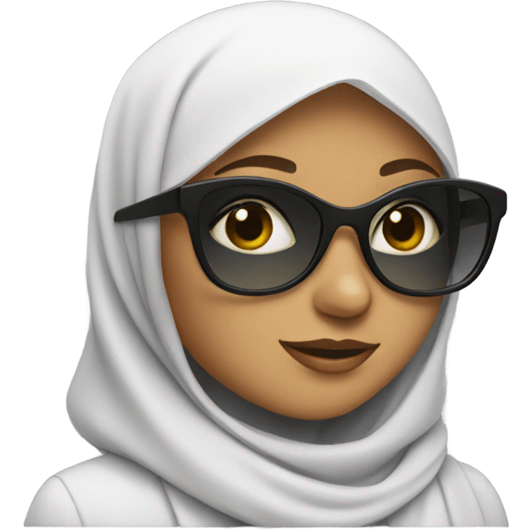 Girl in hijab and sunglasses  emoji