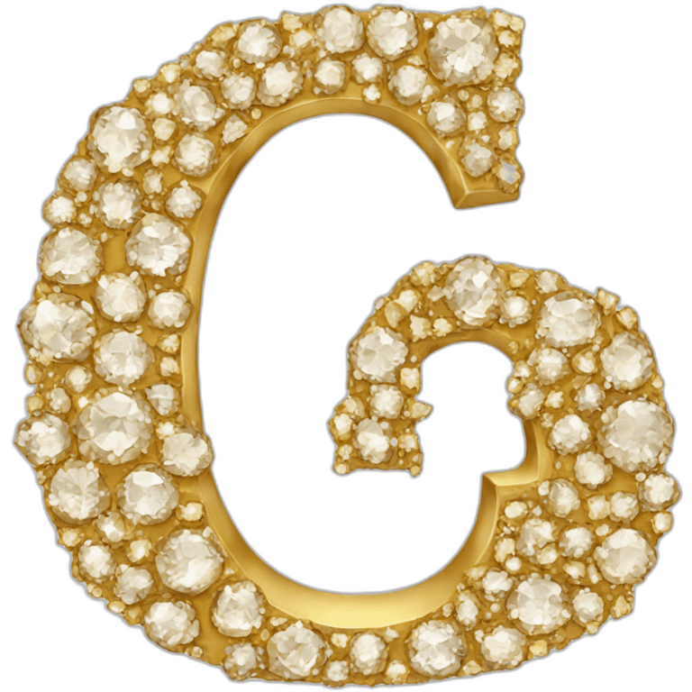 Gold and diamonds letter G emoji