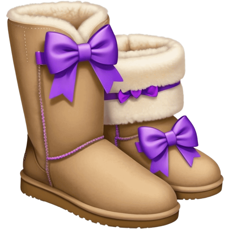 Uggs with purple bows  emoji