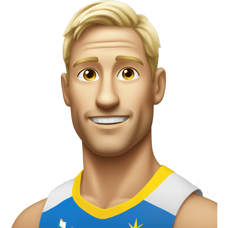 Emoji of David Åhman the Swedish beachvolley ball player in the Olympics final. emoji