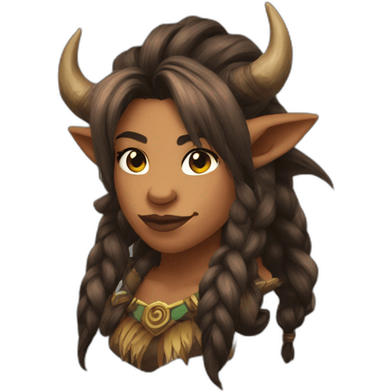 female tauren warcraft braided hair emoji