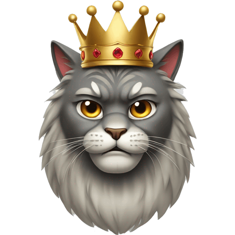 Big angry cat with crown emoji