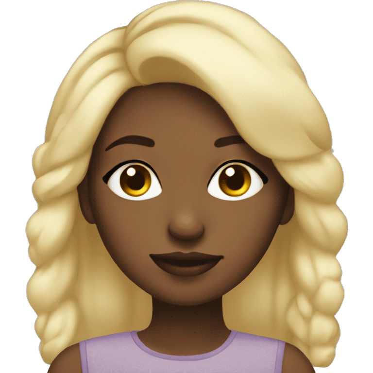 Blonde black girl with big lashes  emoji