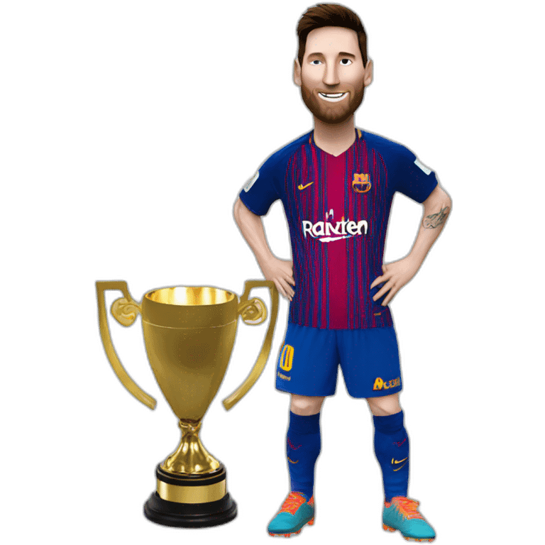 Messi with trofeo emoji