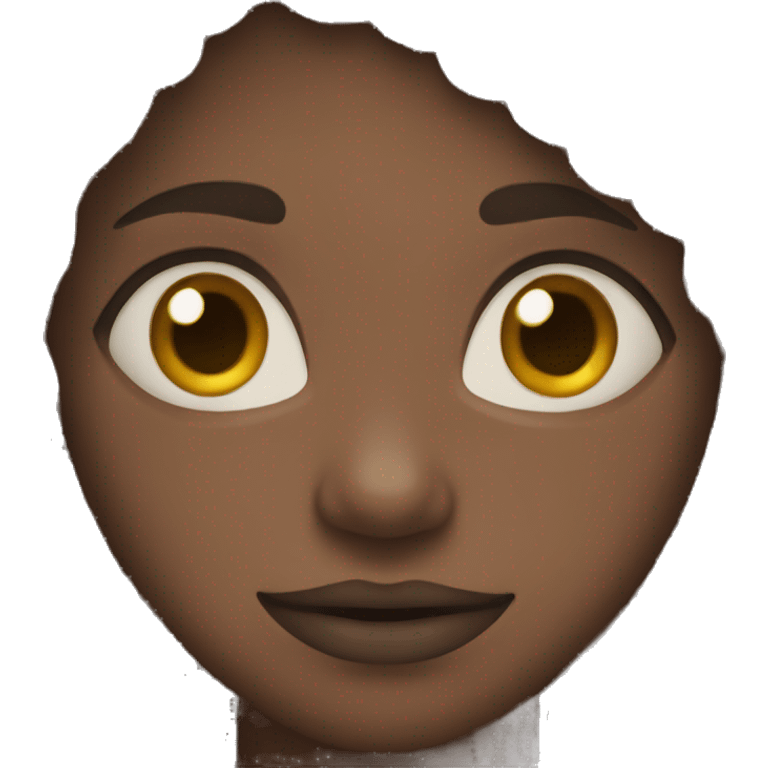 black skin mouth close brown snake hair emoji