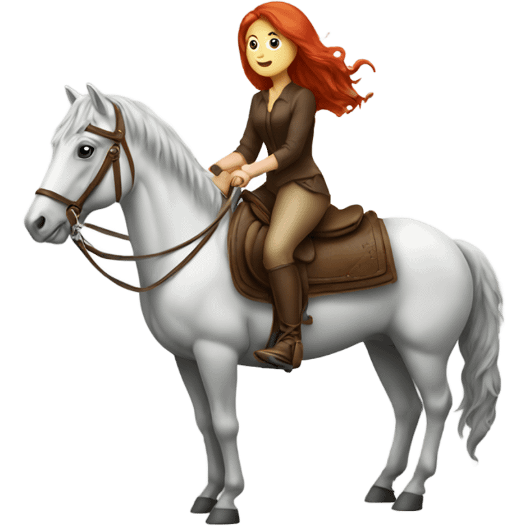 Redheaded woman sitting on her high horse emoji