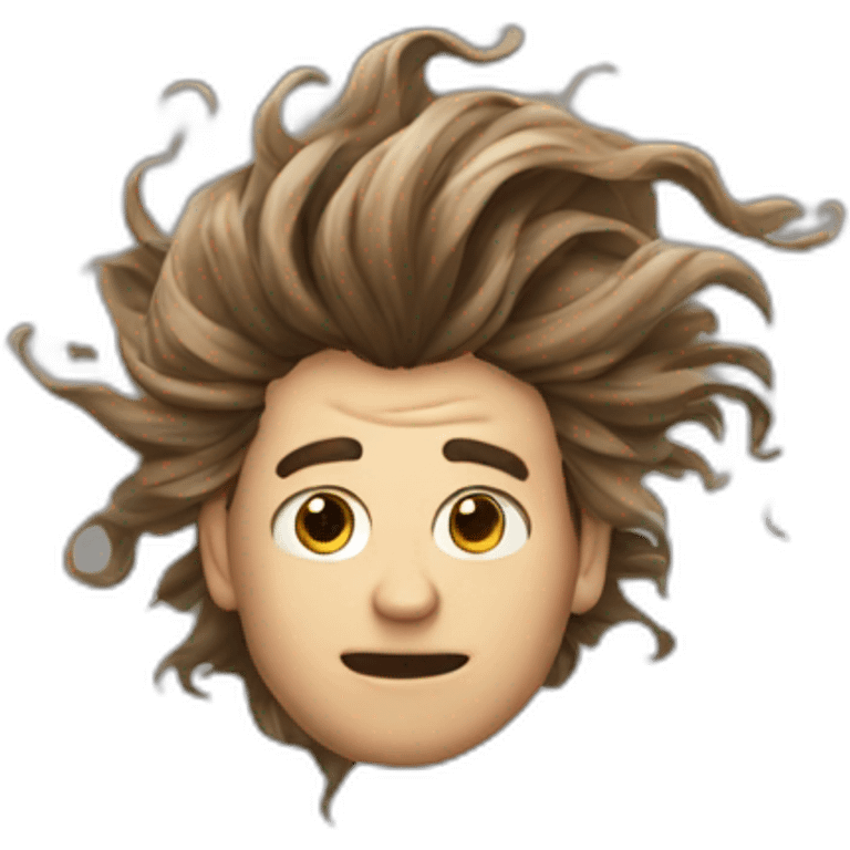 tornade hair man emoji