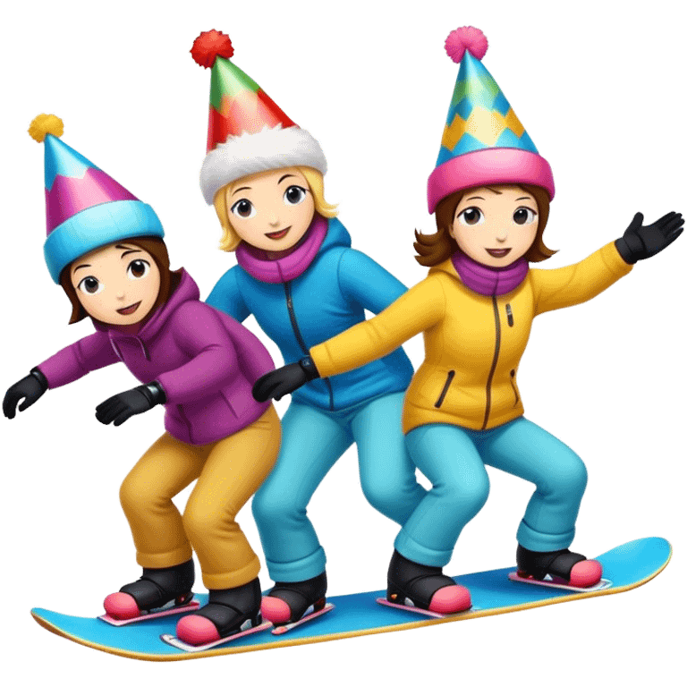 snowboarding birthday party emoji