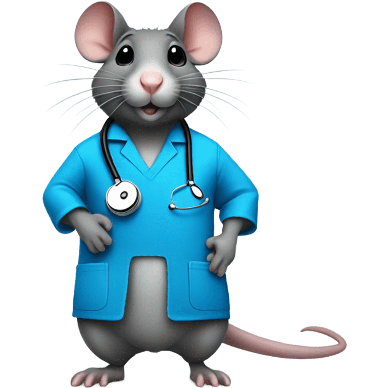 Chunky rat in nursing scrubs emoji