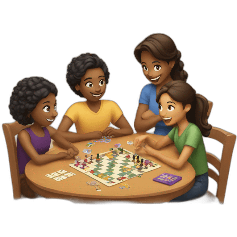 Friends playing board game emoji